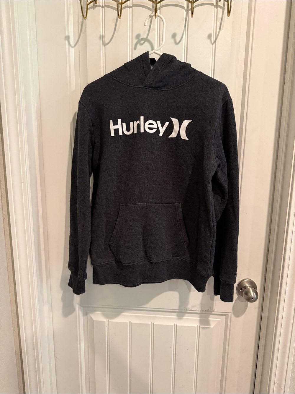 Hurley Black Hoodie with White Logo
